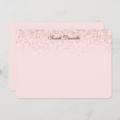 Blush Pink Glitter Confetti Personalized Flat Note Notitiekaartje (Voorkant / Achterkant)