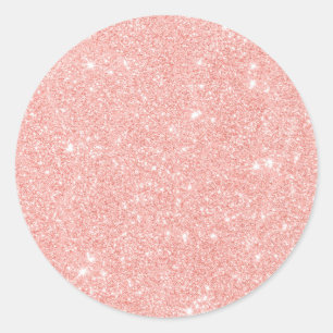 Blush Pink Glitter Custom Trendy Ronde Sticker