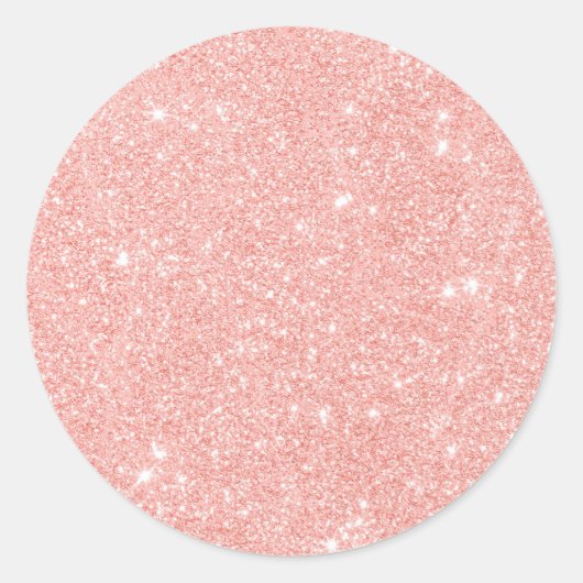 Blush Pink Glitter Custom Trendy Ronde Sticker (Voorkant)