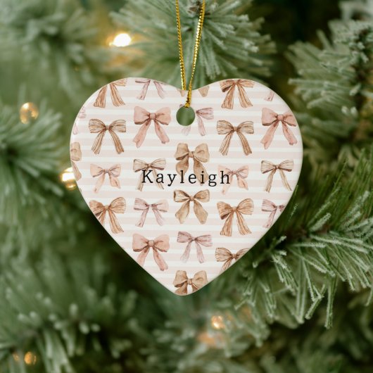 Blush Pink Glitter Hearts Love Keramisch Ornament (Boom)