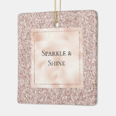 Blush Pink Glitter Keramisch Ornament (Links)
