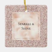 Blush Pink Glitter Keramisch Ornament (Voorkant)