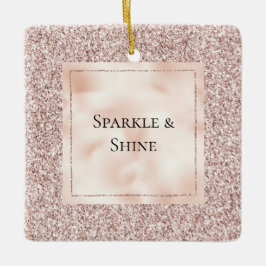 Blush Pink Glitter Keramisch Ornament