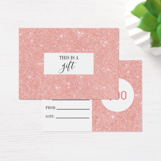 Blush Pink Glitter Makeup Artist Gift Certificate (Bureau)
