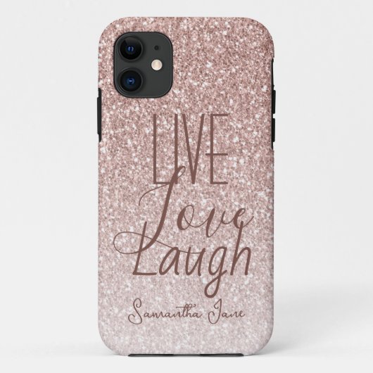 Blush Pink Glitter Motivatie Case-Mate iPhone Case (Achterkant)