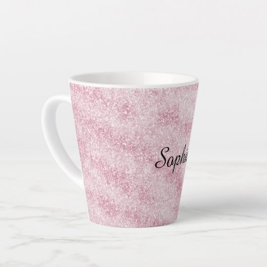 Blush Pink Glitter Sparkle Christmas Latte Mok (Linkerhoek)