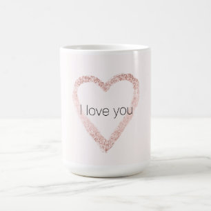 Blush Pink Glitter Sparkle Heart Koffiemok