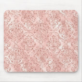 Blush Pink Glitzy Glitter Damask Muismat (Voorkant)