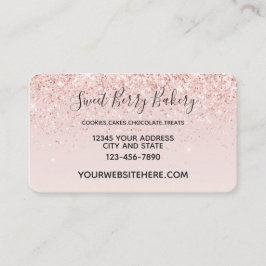 Blush Pink Glitzy Glitter Sparkle Visitekaartje