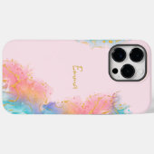 Blush Pink Gold Abstrait iPhone 14 Pro Max coque (Verso (horizontal))