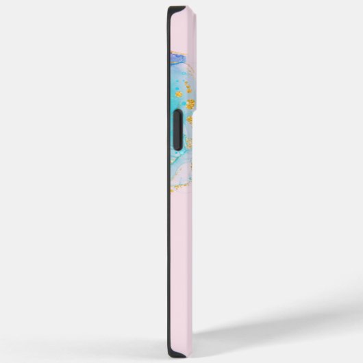 Blush Pink Gold Abstrait iPhone 14 Pro Max coque (Verso / Droite)