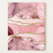 Blush Pink Gold Agate Geode Monogram Script Name Planner (Achterkant)