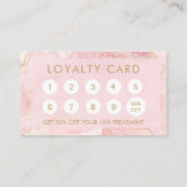 Blush Pink Gold Agate Marble Loyalty Card Afsprakenkaartje (Achterkant)