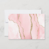 Blush Pink Gold Agate Sage Green Wedding RSVP Kaar Kaartje (Achterkant)