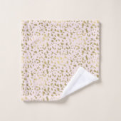 Blush Pink Gold Animal Print Bad Handdoek (Wasdoekje)
