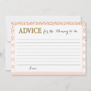 Blush Pink Gold Baby Girl Shower Mam to be Mama Advieskaart