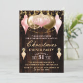 Blush Pink & Gold Baubles kerstfeest Kaart (Staand voorkant)