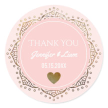 Blush Pink Gold Boho bruiloft hart dank u gunst