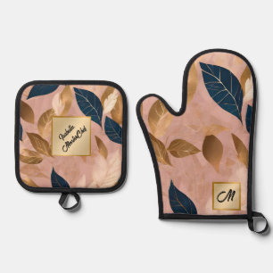 Blush Pink Gold Boho laat populair Collectie achte Ovenwant & Pannenlap Set