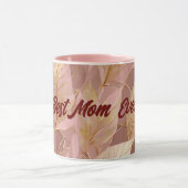 Blush Pink Gold Boho Modern Leaves Collectie Mok (Midden)