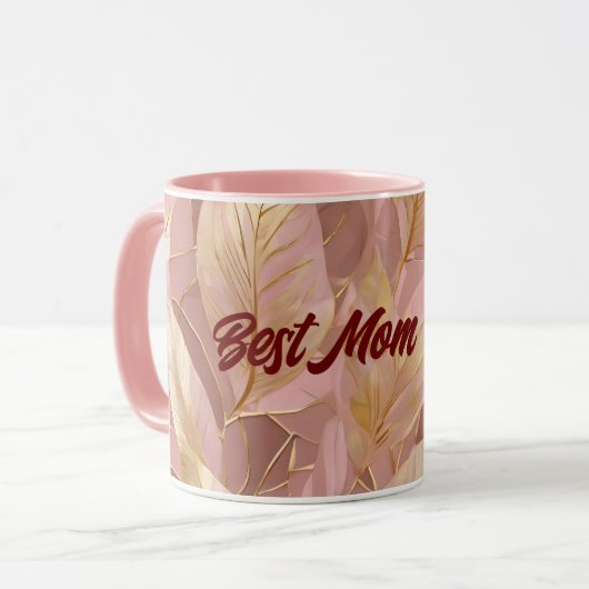 Blush Pink Gold Boho Modern Leaves Collectie Mok (Voorkant links)