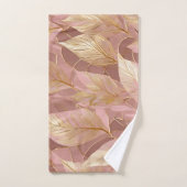Blush Pink Gold Boho Modern Leaves Collection (Serviette à main)