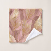 Blush Pink Gold Boho Modern Leaves Collection (Gant de toilette)