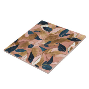 Blush Pink Gold Boho Popular Leaves Collectie Tegeltje