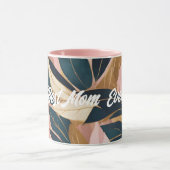Blush Pink Gold Boho Trendy Leaves Collectie Mok (Midden)