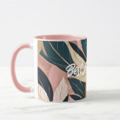 Blush Pink Gold Boho Trendy Leaves Collectie Mok (Links)
