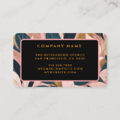 Blush Pink Gold Boho Trendy Leaves Collectie Visitekaartje (Achterkant)