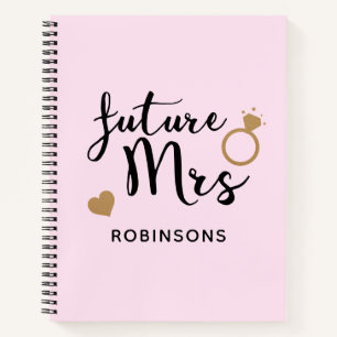 Blush Pink Gold Bridal Wedding Planner Future Mrs. Notitieboek