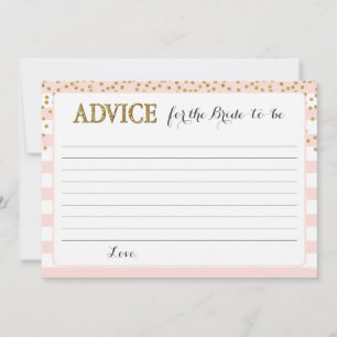 Blush Pink Gold Bride Vrijgezellenfeest Aangepast Advieskaart