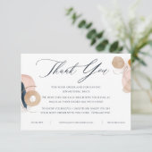 Blush Pink & Gold Business Carte de remerciements (Debout devant)