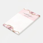 Blush Pink Gold Chic Glitter Gold Agate Monogram Post-it® Notes (Schuin)