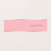 Blush Pink Gold Chic Hand Script Eenvoudige Sjablo Visitekaartjes (Buitenkant ongevouwen)