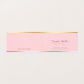 Blush Pink Gold Chic Hand Script Eenvoudige Sjablo Visitekaartjes (Binnenkant ongevouwen)