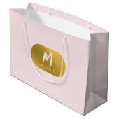 Blush Pink Gold Chic Monogram Initiaal Groot Cadeauzakje (Achterkant Gekanteld)