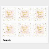 Blush Pink Gold Confetti bruiloft gunst Labels (Vel)