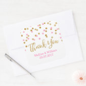 Blush Pink Gold Confetti bruiloft gunst Labels (Envelop)