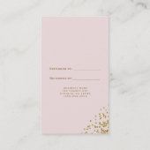 Blush Pink Gold Confetti Corners Verwijs Een Vrien Aanbevelingskaartje (Achterkant)
