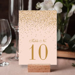 Blush Pink & Gold Confetti Mariage Numéro de table<br><div class="desc">Cartes de Mariage de table Blush Pink & Gold Confetti. *** COMMENT COMMANDER *** S'il vous plaît customiser et ajouter chaque carte de numéro de table à votre panier, un par un. Zazzle ne dispose pas actuellement d'un système permettant la personnalisation des produits une fois la commande passée. *Veuillez noter...</div>