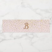 Blush Pink & Gold Confetti Modern Engagement Party Waterfles Etiket (Enkel label)