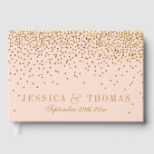 Blush Pink & Gold Confetti Wedding Gastenboek (Voorkant)