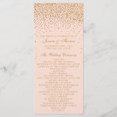 Blush Pink & Gold Confetti Wedding Program Programma (Voorkant)