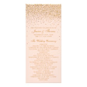 Blush Pink & Gold Confetti Wedding Program Reclamekaart (Voorkant)