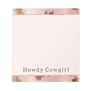 Blush Pink Gold Cowgirl Koeienhuid Notitieblok
