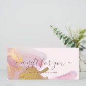 Blush Pink Gold Dust Glitter Gift Certicate (Staand voorkant)