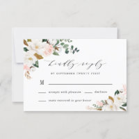 Blush Pink Gold en White Magnolia Floral Wedding