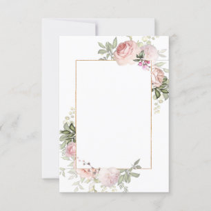 Blush Pink Gold Floral Lijst 3x5 Note Kaart
